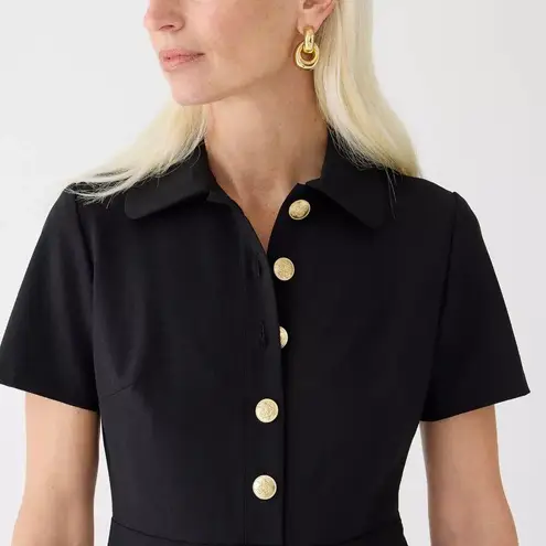 J.Crew NWT  Collared Sheath in Black Bi-stretch Wool Blend Dress 6 $298