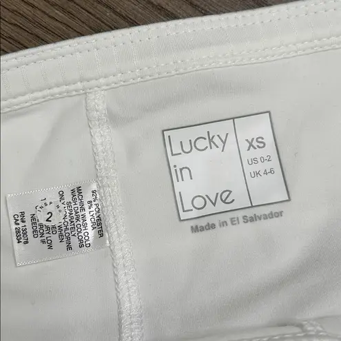 NWOT Lucky In Love 12" Shibori Lace Boho Layered Tennis Skirt Skort White XS.