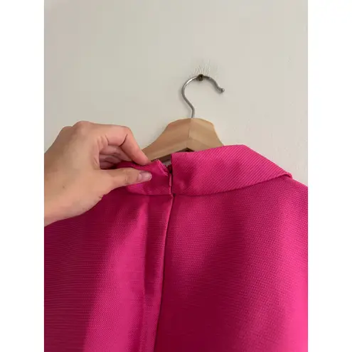 Badgley Mischka Cap Sleeve Fit and Flare Watermelon Pink Midi Dress Size 8