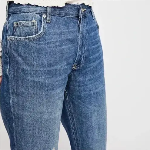 Free People NWT  We The Free Maggie Mid Rise Straight In Sequoia Blue Sz 25