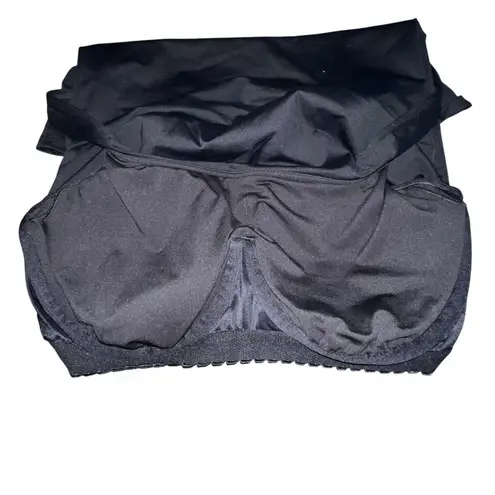 Lands End Black Tummy Control Square Neck Tankini SWIM TOP Size 10 DDD 522667 Black