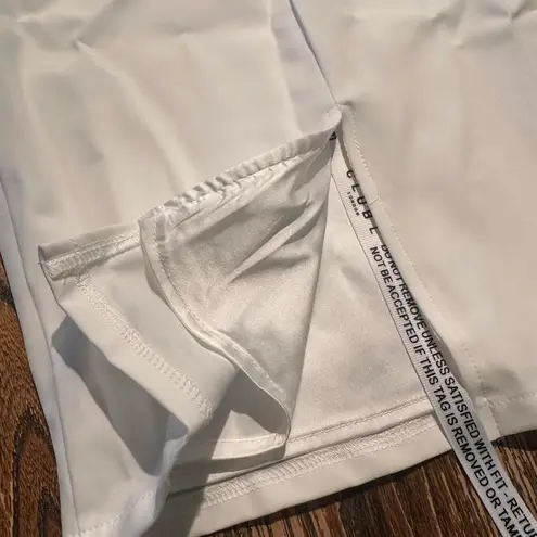 Club L London White Fanciful Strapless Midi Dress V Neck Size 2 NWT