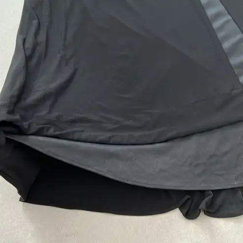 Women size small long black dress with small train bust and waist mesh detail