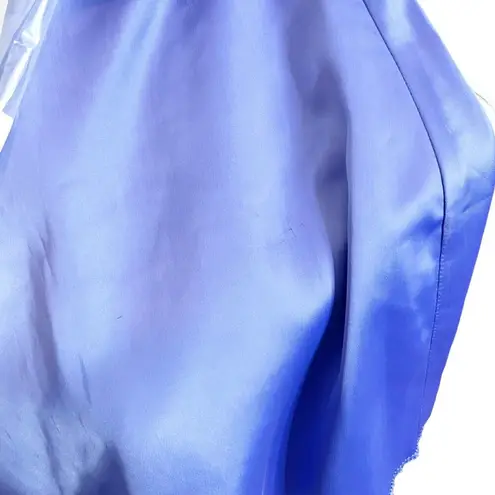 Danielle Guizio Satin Mini Skirt In Lilac Prime Side Slit Women’s Size L Flawed