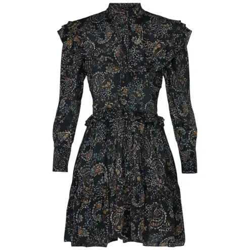 NICHOLAS Elsie Paisley Long Sleeve Ruffle Floral Mini Dress Size 2 ($475)