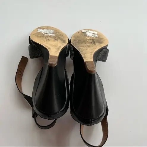 DV DOLCE VITA WEDGE ANKLE STRAP BLACK LEATHER WOMENS SIZE 7.5