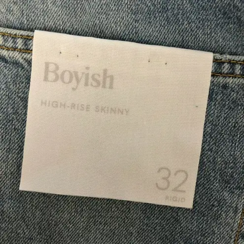 Boyish Womens Jeans The Billy High Rise Rigid Skinny Crop Jeans Button Fly 32