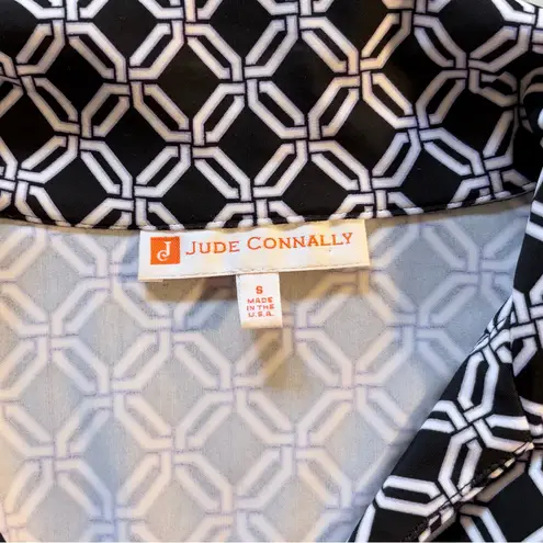 Jude Connally Megan Dress in Black Geo Link Print ~ Size Small🧡