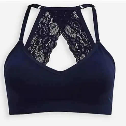 Torrid Women’s Lace Racer Back Bra Size 3 Navy Blue