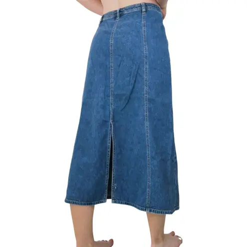 Vintage 90s Casual Corner Annex Denim Maxi Skirt Blue Size L