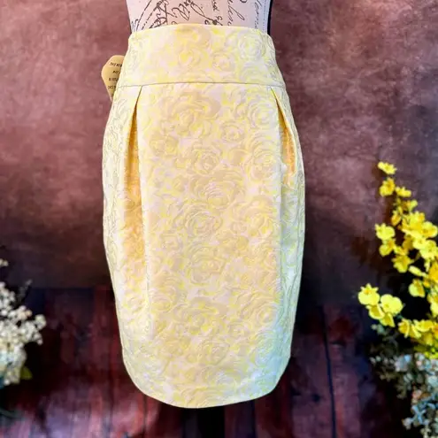 Magaschoni Jacquard Pleated Skirt Buttercup Combo Size 10