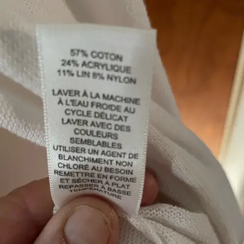 Women’s White Open Front Cardigan Cuffed 1/2 Sleeve And Each Slits On Side Size 2X