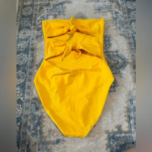 CAMI and JAX Sarah Yellow Strapless Swimsuit Size M Size M