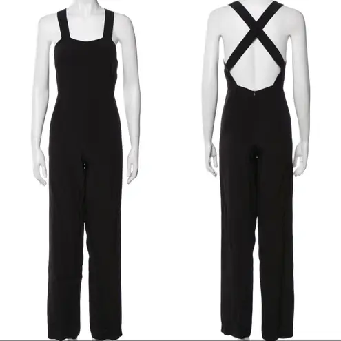 STAUD Parker Black Crepe de Chine Jumpsuit