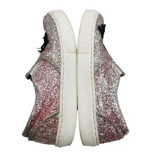 Chiara Ferragni Blink Eye Glitter Sneakers Women’s Size 6 EU36 Slip On Sparkle Pink