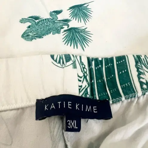 Katie Kime Fort Worth Toile Blue Green White Drawstring Waist Pajama Pants 3 XL Size 3X