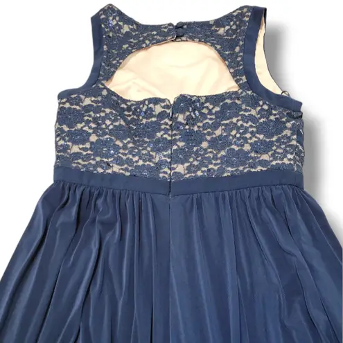 Nightway Dress Size 8 Formal Dress Sequined Lace Top Sleeveless Maxi Dress Gown