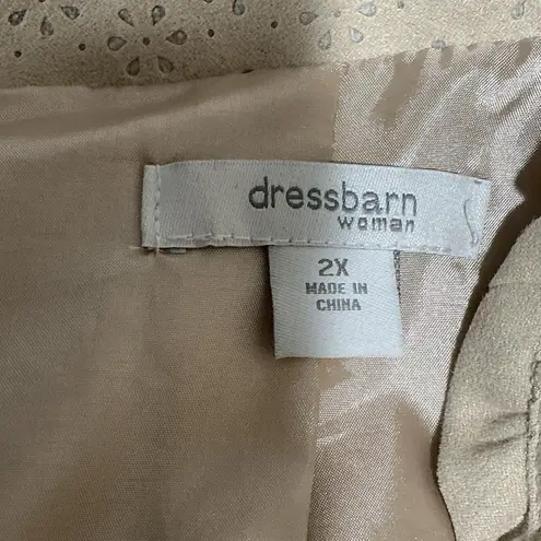 Woman’s Dress Barn 2x Soft Beige Faux Suede Lined Blazer One Button Tan Size XXL