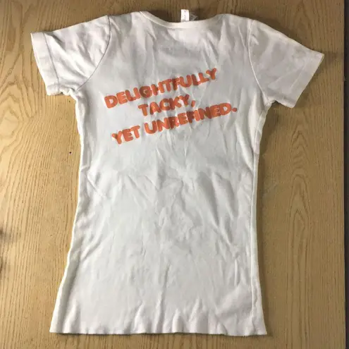 Hooters Girl Worn Super Sexy V-Neck T-shirt From Lansing IL Stretchy Cotton XXS