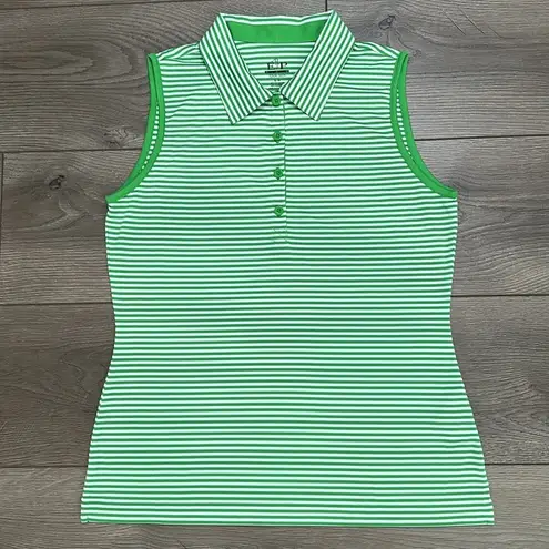 EP Pro Tour Tech Striped Golf Tennis Polos Tank Tops Pink Green Size Small