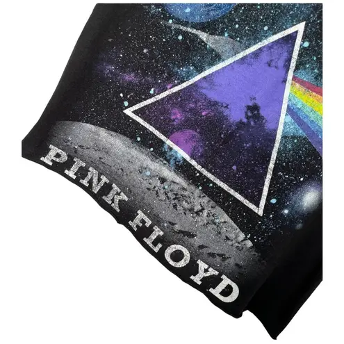 Pink Floyd  Dark Side Of The Moon Womens DIY Cropped Band Tee Shirt Black M