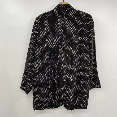 Kay Unger St. Gillian by Silk Geometric Printed Black Tan One Button Size 10