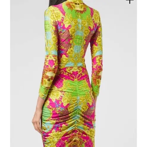 Philipp Plein Short Dress Baroque Size M SKULL Bodycon Designer Retails $1450 Yellow Size M