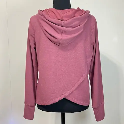 Avia Hooded Long Sleeve Activewear Top Size Medium Mauve Pink