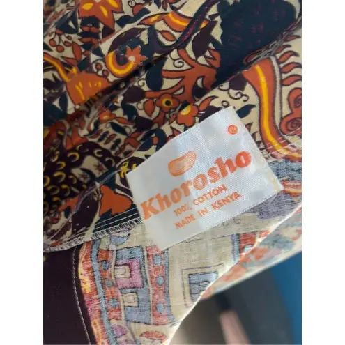 Vintage Khorosho Java Print Garden of Eden Long Exotic Maxi Wrap Skirt One Size Orange Size undefined