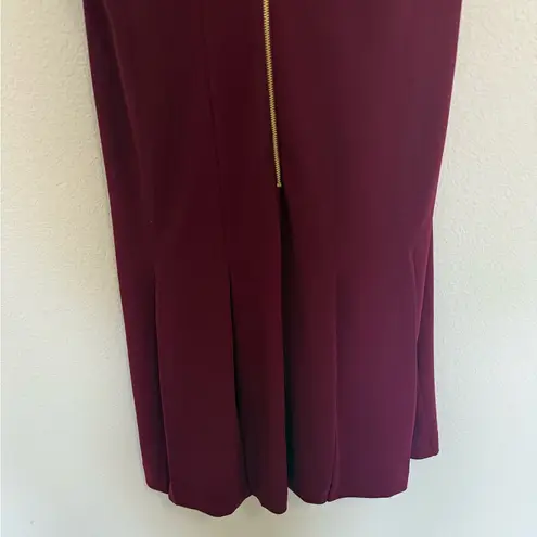 Tahari ASL Burgundy Wine Fit and Flare Dress V
