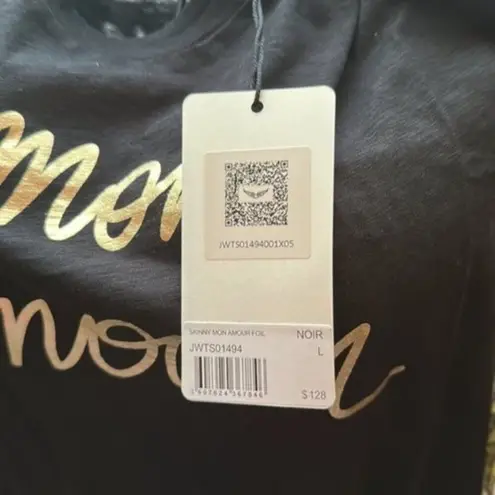 Zadig & Voltaire Skinny Short Sleeve Mon Amour Foil Tee L