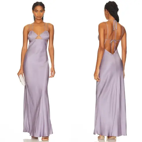 Bec & Bridge Kai Strappy Cutout Maxi Dress In Ash Lilac Purple