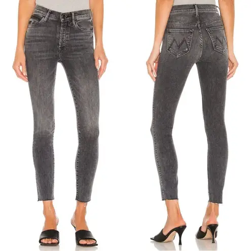 MOTHER The Stunner Ankle Fray Jeans in Friday The 13th Denim Casual Size 25 Black