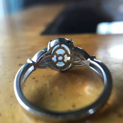 Natural Ethiopian Welo Opal Ruby Sterling Silver Ring Size 9