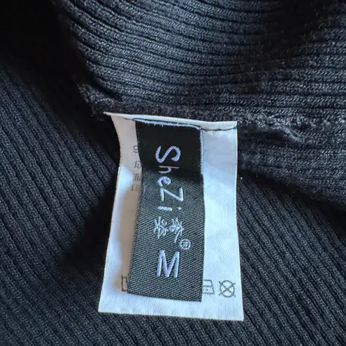 Black Flare Sleeve Sweater with Bow Detail Size M