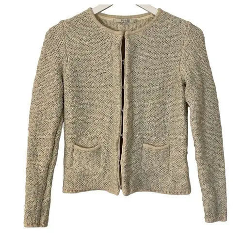Boden Wool tweed metallicāknit cardigan blazer size 4 Silver