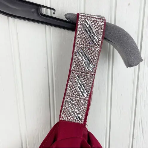 R & M Richards NEW Cold Shoulder Rhinestone Long Formal Dress 5659 Merlot Size 20W