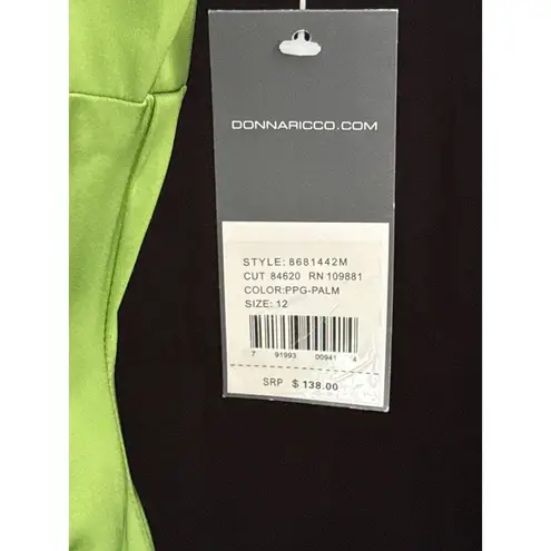 Donna Ricco Women’s Green V-cut Pleated Pencil Dress Sz 12