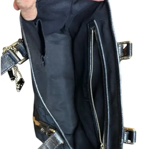 Gucci  Authentic Black & Beige GG Web Monogram Canvas Joliecoeur Tote w/ COA