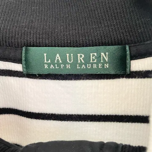 Lauren Ralph Lauren Striped Black/White Pullover With Mock Neck Women’s Size M Black Size M