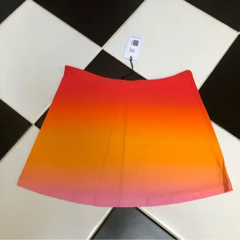 We Wore What NWT Tube Mini Skirt Gradient Fade Neon Pink Orange Grapefruit size L