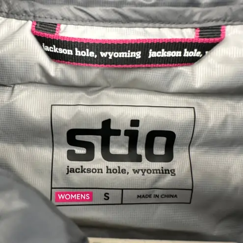 Stio Womens Small Down Puffer Vest Sleeveless Full Zip Quilted Gray Lightweight