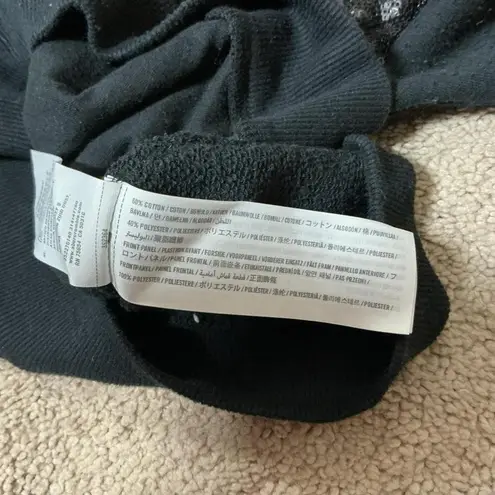 Hollister Black Sequin Quilted Front Long Sleeve Crewneck Sweatshirt Womens XS