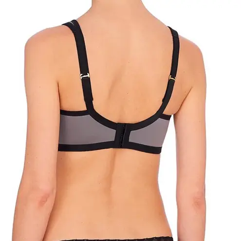 Natori  Yoga Convertible Underwire, Sports Bra, Gray With Black trim. 36C