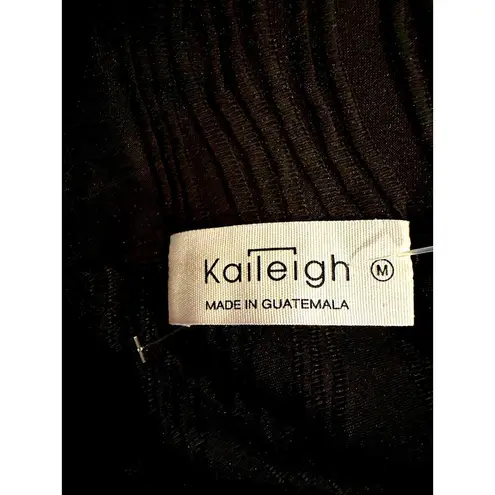Kaileigh Crinkle Crease Collared Shirt Black size M