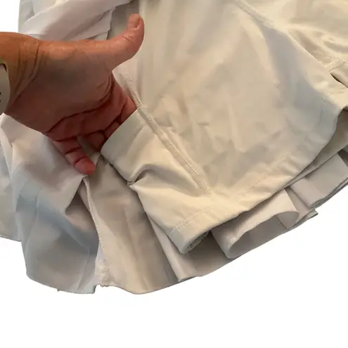 White Pleated Tennis Skirt With Built