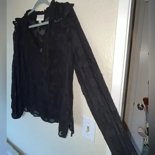 Cleobella  Amara Long-Sleeve Black Blouse  SIZE SMALL (Fits up to a Large)