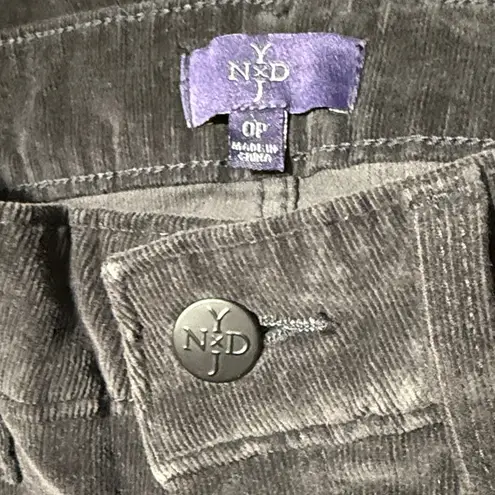 NYDJ Corduroy Pants Women's Size 0P Black Slim Fit Stretch Skinny Curduroy