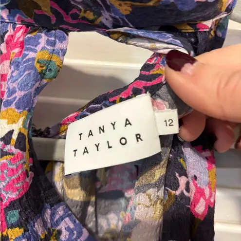 Tanya Taylor Kendall Silk Floral Print Sleeveless Tie Neck Halter Top Size 12