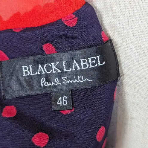 Paul Smith Black Label Silk Sleeveless Ruched Dress Red Size 46